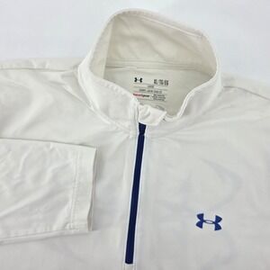 Under Armour Mens XL HeatGear 1/4 Zip Pullover White Fishing Golf Long Sleeve